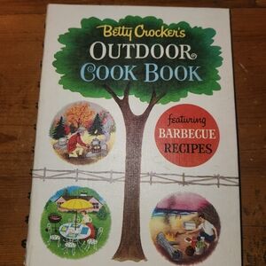 Betty Crocker Outdoor Cooking Guide with Yellow and Black Illustrations